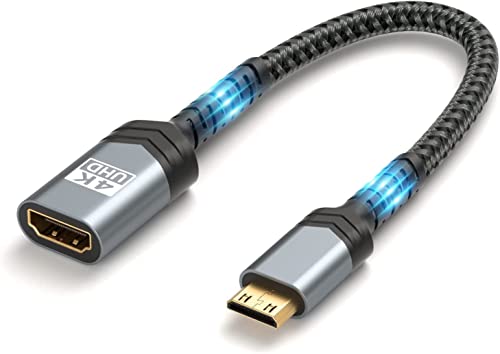 Etzin Mini Hdmi To Hdmi Adapter, Mini Hdmi Male To Hdmi Female Cable With 4K 60Hz Hdr 3D 18Gbps Dolby, For Dslr,Camcorder,Graphi