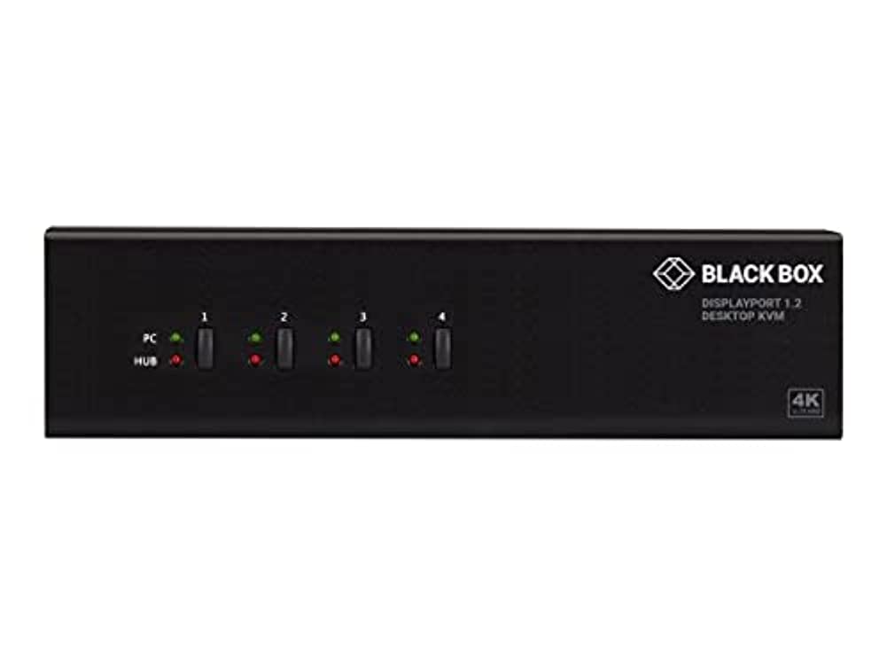 Kvm Switch - 4-Port, Dual-Monitor, Displayport 1.2, 4K 60Hz, Usb 3.0 Hub, Audio