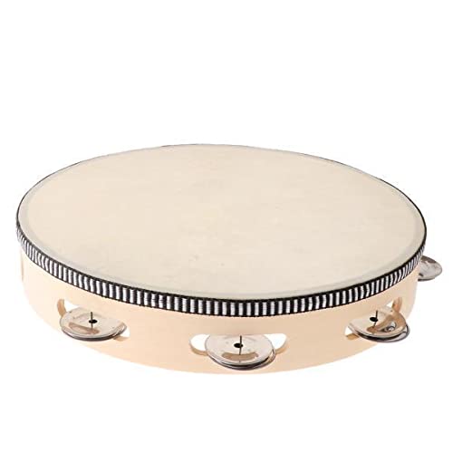 bnf 5xWooden Musical Tambourine Beat Instrument Hand Drum Educational Toys 10inch | Percussion | Hand Percussion | Tambourines