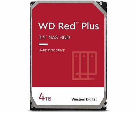 Western Digital 4TB WD Red Plus NAS Internal Hard Drive HDD - 5400 RPM, SATA 6 Gb/s, CMR, 128 MB Cache, 3.5 - WD40EFZZ