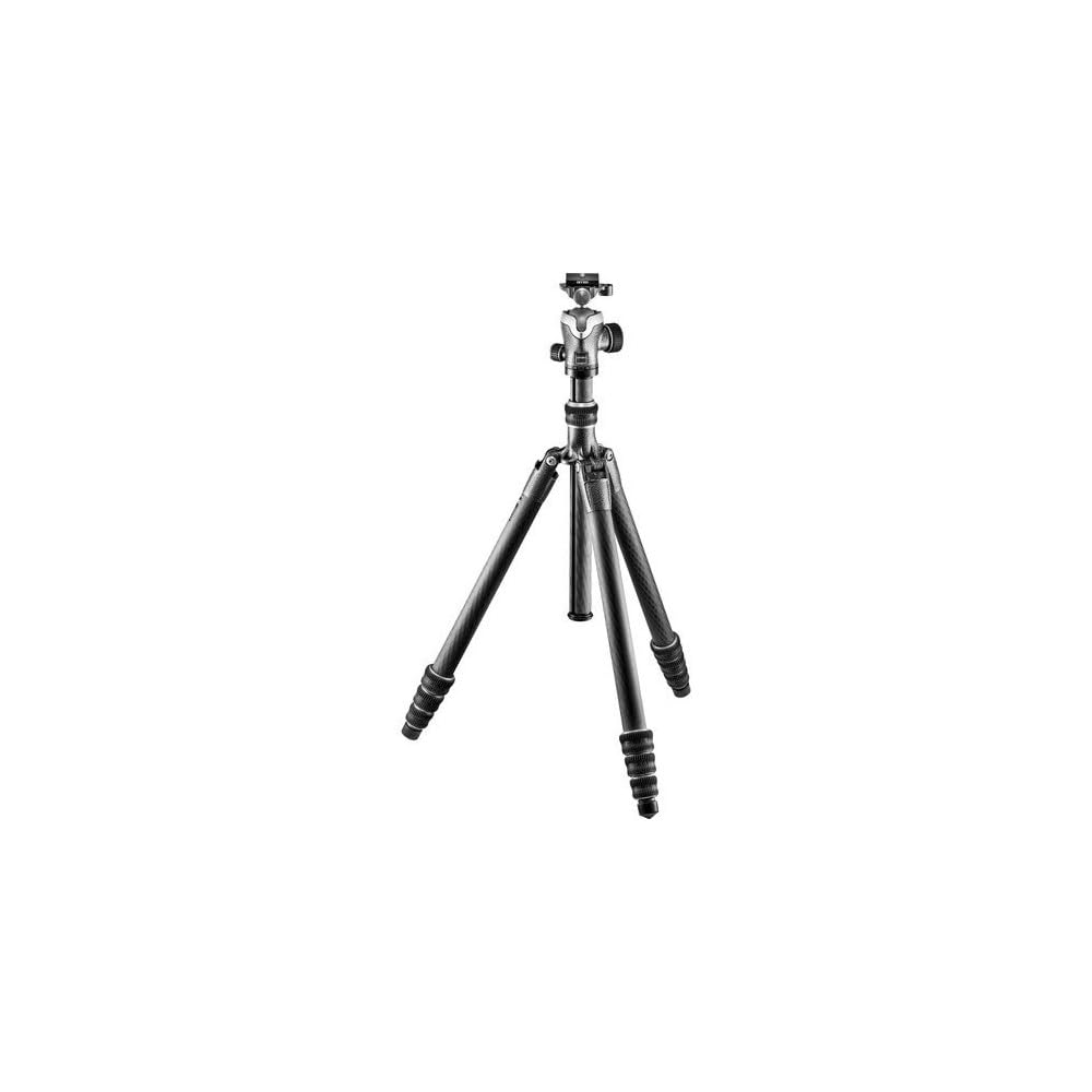Gitzo Lightweight Series 2 Traveler Carbon Fiber Tripod with Center Ball Head, Silver & Black (GK2545T-82QDUS)