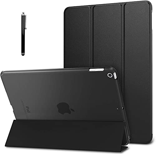 Proelite Faux Leather Smart Flip Case Cover For Apple Ipad 10.2Inch 9Th Gen (2021) / 8Th Gen / 7Th Gen With Stylus Pen, Black