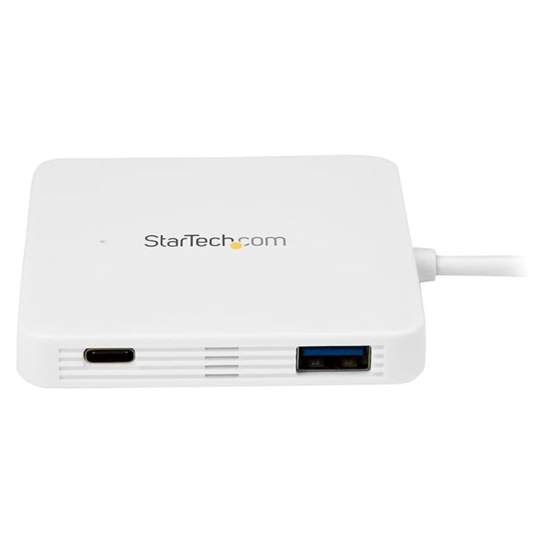 Startech.Com Usb C Hub     Powered     White     3 Port Usb C To Usb A (3X) And Gbe Rj45 (1X)     Usb To Ethernet     Usb Port E