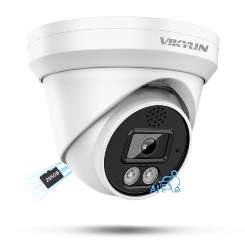 Vikylin 4K 8Mp Poe Ip Camera Outdoor, 4K Security Turret Camera With Human Vehicle Detection, 2.8Mm Lens, Starlight 98Ft Exir2.0 Night Vision,2 Way Talk, Microsd 256Gb, Ip67, Blue Iris, Ndaa Compliant