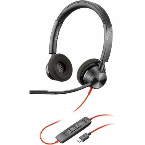 Poly Blackwire 3320 Microsoft Teams Certified Headset +Usb-C/A Adapter Taa Us
