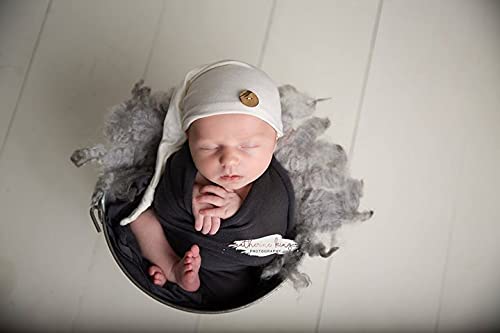 Amos And Sawyer Solid Fabric Wrap/Layer, Newborn Baby Layer Photography Prop (Dark Stone)