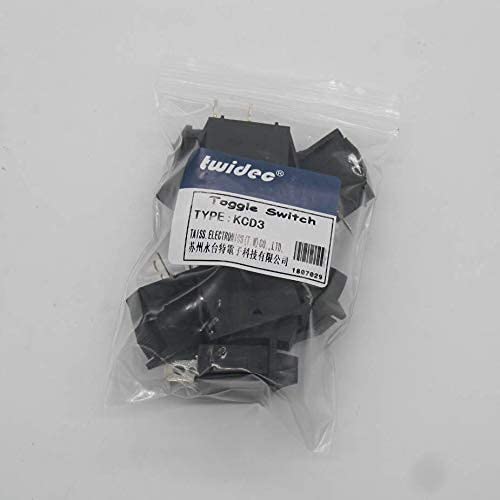 Twidec/5Pcs Rocker Switch 2 Pins 2 Position On/Off Ac 15A/125V 20A/12Vdc Spst Car Boat Black Rocker Switch Toggle Kcd3 101