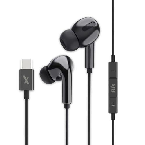 Flix(Beetel) Tone E50 In Ear 1.2 Meter Wired Headphones With Mic, Type C Jack, 10Mm Large Driver With Super Bass, Volume Control
