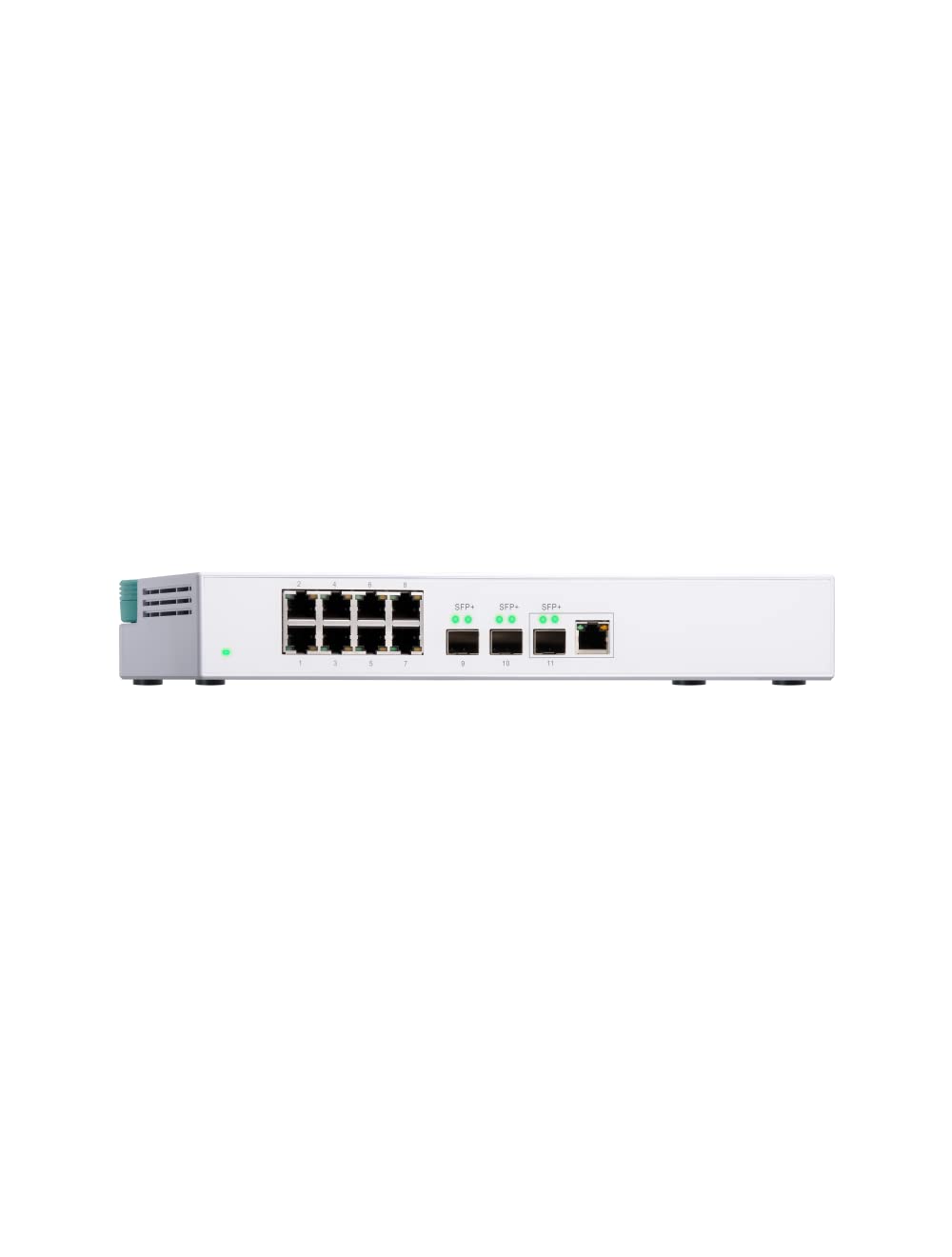 Qnap Qsw 308 1C 10Gbe Switch, With 3 Port 10G Sfp+ (One 10Gbe Sfp+/Rj45 Combo Port) And 8 Port Gigabit Unmanaged Switch