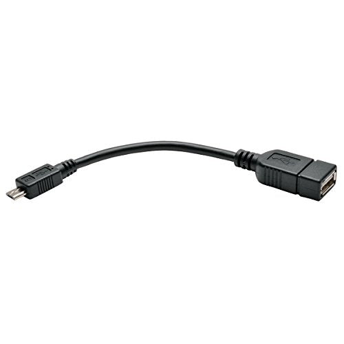 Tripp Lite U052 06N Micro Usb To Otg Host Adapter Cable 5 Pin Micro Usb A/A M/F 6 In, Black