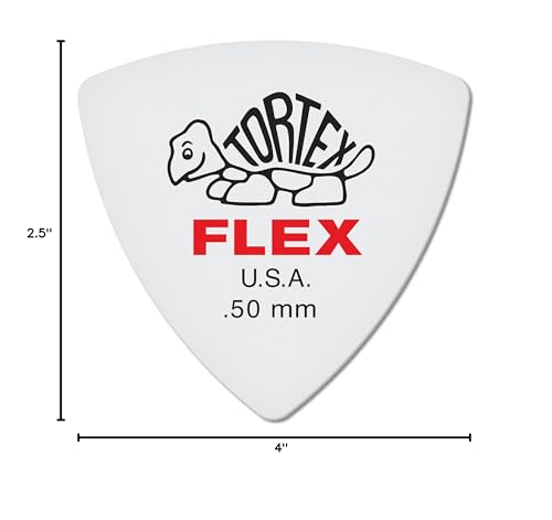 Dunlop Tortex Flex Triangle .50Mm Red Guitar Pick 6 Pack, .50Mm | White