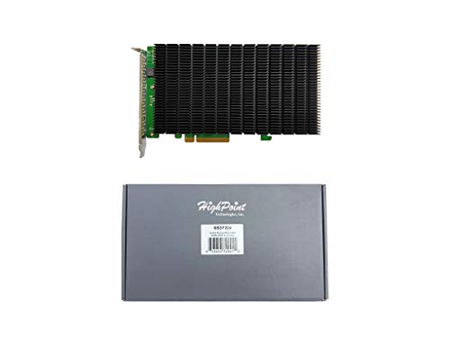 Highpoint 4 Port M.2 Ssd7204 Pcie Gen3 Nvme Raid Controller For Windows, Mac & Linux Systems.