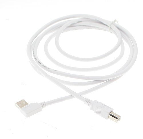 6Ft. White Usb Cable A Left Angle To B High Speed Usb 2.0 Device Cable