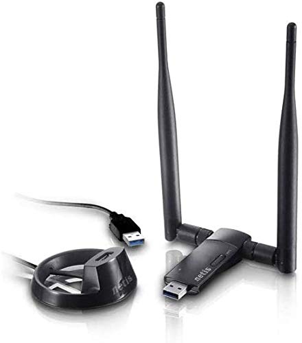 Netis Wf2190 Wireless Ac1200 Long Range Usb Adapter, Supports Windows, Mac, Linux, Two 5Dbi High Gain Antennas, Free Usb Cradle