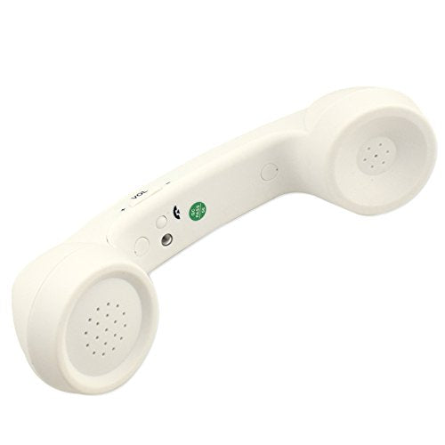 Enjoy Unique Wireless Retro Telephone Handset And Wire Radiation Proof Handset Receivers Headphones For A Mobile Phone With Comfortable Call (White)