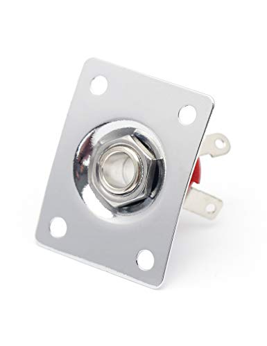 Metallor Output Input Jack Plate Socket For Tele Sg Style Electric Guitar Parts Replacement Chrome.