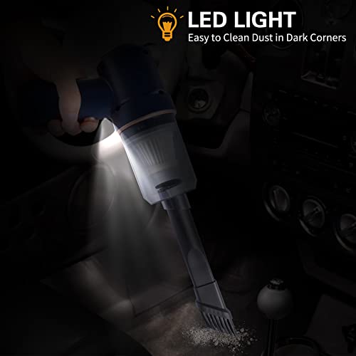 Yksinx Handheld Vacuum Cordless, Car Vacuum Cleaner, Usb Rechargeable Portable Mini Vacuum With Suck And Blow 2 In 1(Blue)