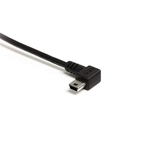StarTech.com 3 ft Left Angle Mini USB Cable - USB 2.0 A to Mini B, Black - High-Speed Data Transfer, Durable Design