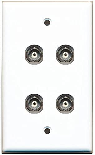 Riteav 4 Port Bnc Female/Female Hd Sdi Jack Wall Plate   White