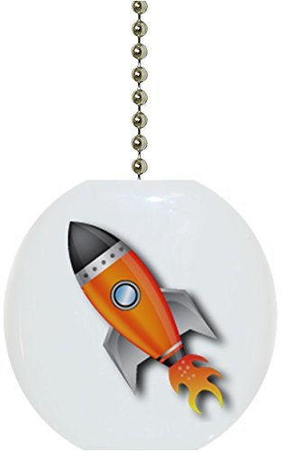 Carolina Hardware And Decor Space Ship Rocket Solid Ceramic Fan Pull