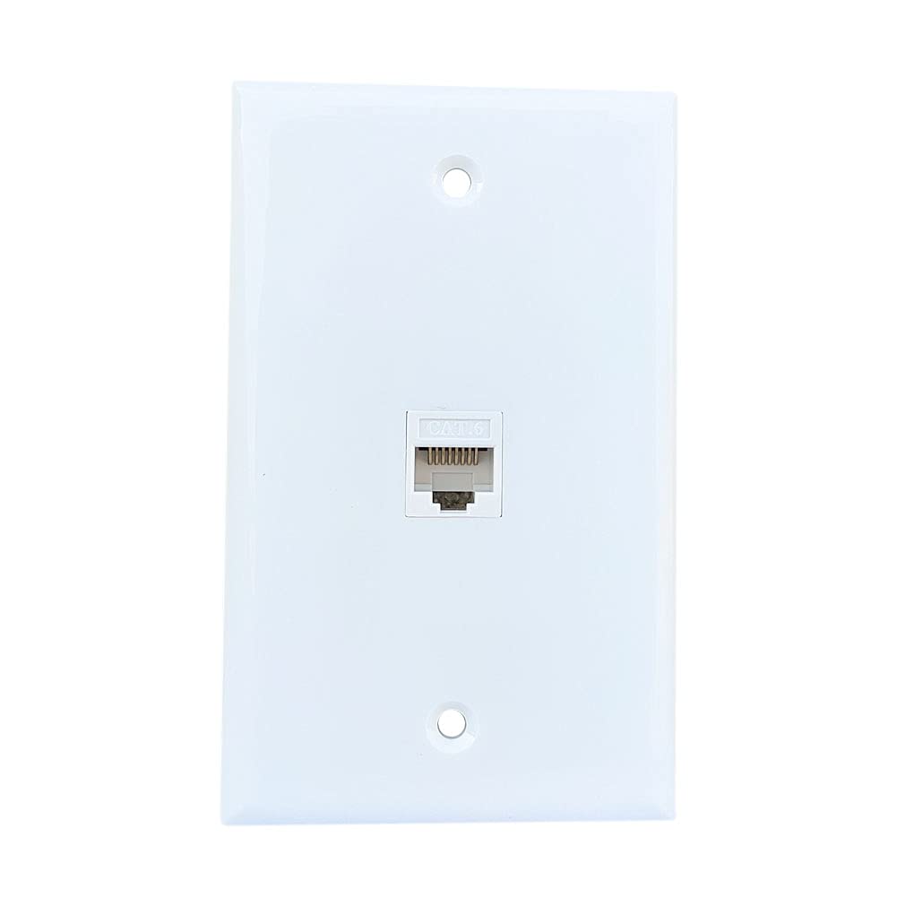 Boplat 1 Port Cat6 Ethernet Punch Down Jack Wall Plate With Tool   1 Gang Cat 6 Rj45 Keystone Jack Punchdown Cover Plate For Cat