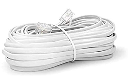iMBAPrice 25 Feet RJ11 Telephone Extension Cord Phone Cable Line Wire - White