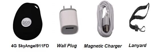 Skyangel911Fd   4G  Mobile Cellular   No Monthly Fee   911 2 Way Voice   Waterproof Alert Phone   Automatic Fall Detection (Blac