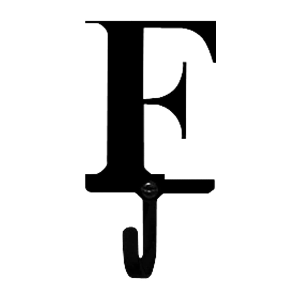 Village Wrought Iron Letter F Wall Hook Small