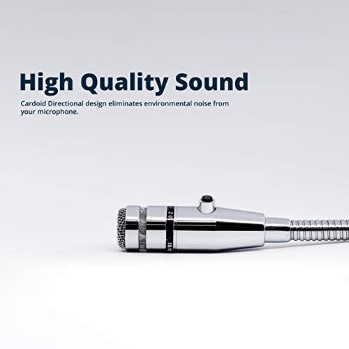 REBUILD SKILLS RBX-515SBG-18X Push-to-Talk Microphone with 20" Gooseneck & 6½’ Cord for Restaurants & Grocery Stores