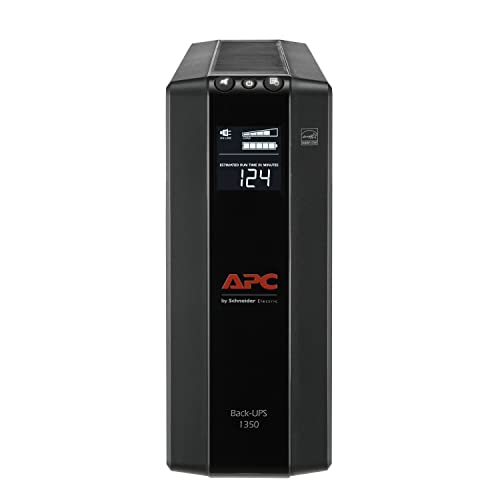 Apc Ups 1350Va Ups Battery Backup And Surge Protector, Bx1350M Backup Battery Power Supply, Avr, Dataline Protection
