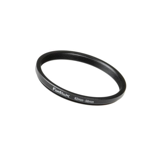 Fotodiox Metal Step Down Ring, Anodized Black Metal 62Mm 58Mm, 62 58 Mm