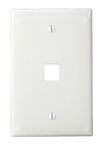 Leviton 41091 1Wn Quickport Midsize Wallplate, Single Gang, 1 Port, White