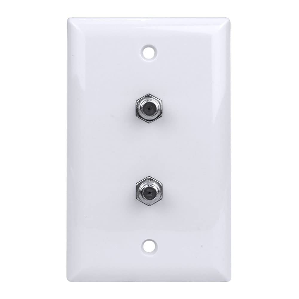 Single Gang Dual F81 Wall Plate (White)