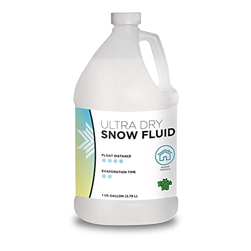 Froggys Flakes Snow Machine Fluid, Ultra Dry Indoor Formula Snow Fluid with 30-50 Feet Float/Drop, 1 Gallon