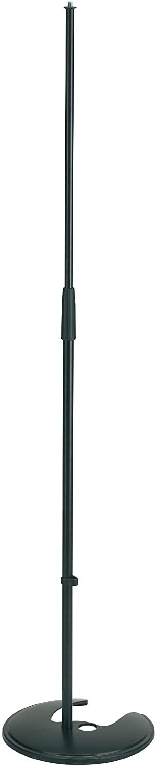 K&M Knig & Meyer 26045.500.55 Stackable Microphone Stand | Flat Round Notched Stable Base | Adjustable Height Clutch | Stack Up