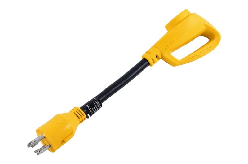 Camco 55382 12 30Amp Locking 4-Prong Male / 30Amp Standard Female Powergrip Generator Adapter