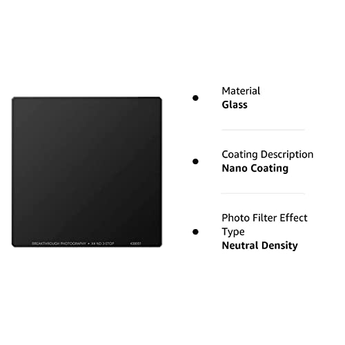 Breakthrough Filters Nd6 150Mm Square Neutral Density Filters With Foam Light Sealing Gaskets For Square Filter Holders