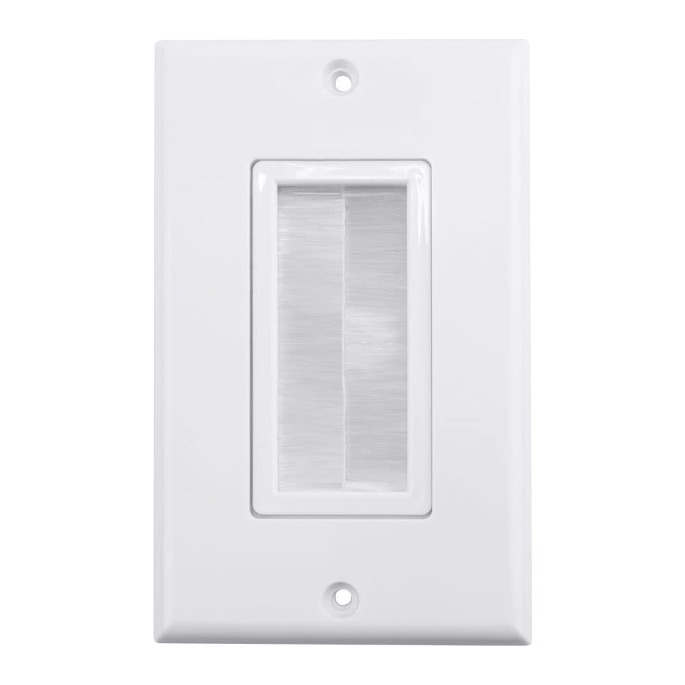 Construct Pro Single Gang D  Cor Brush Plate (White Plate W/White Brush)