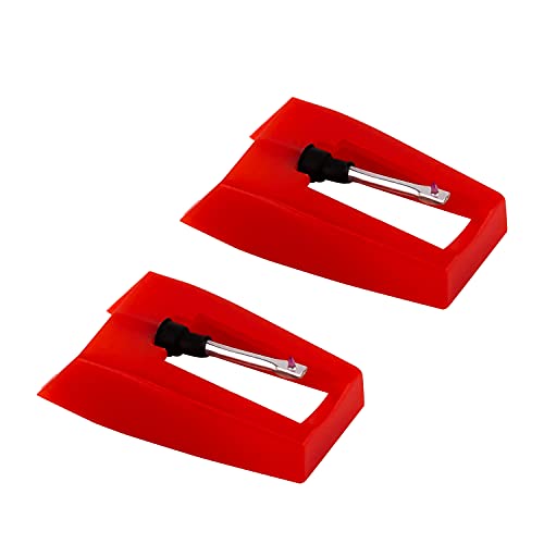 Luter 2 Pcs Record Player Needle Turntable Needles Stylus Player Needle Replacement Accessories For Vinyl Record Player (Red)