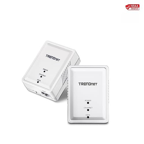 Trendnet Powerline 500 Av Nano Adapter Kit, Includes 2 X Tpl 406E Adapters, Cross Compatible With Powerline 600 500 200, Windows 10, 8.1, 8, 7, Vista, Xp, Plug & Play Install, White, Tpl 406E2K