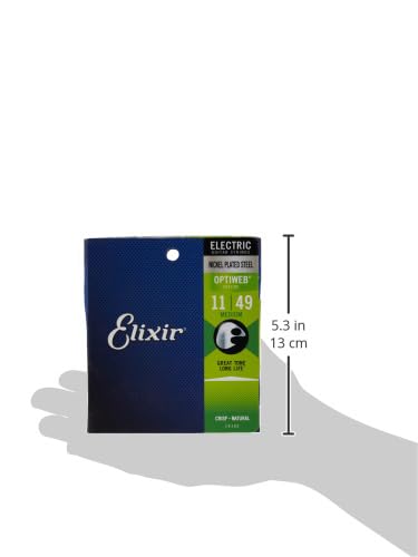 Elixir Strings 19102 Coated Nickel Electric Guitar Strings, Medium (011 049),Gold