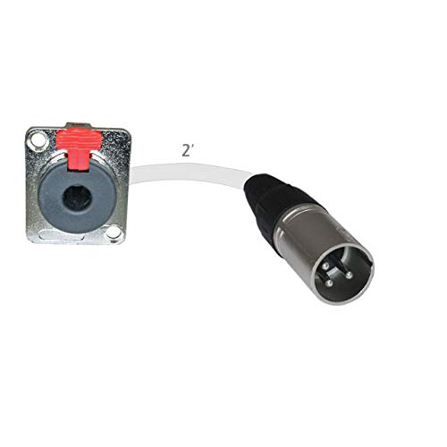 MCSPROAUDIO 2ft Pigtail: 1/4 TRS Panel Mount to XLR Male Plug (White)