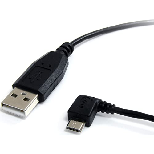 Startech.Com 6 Ft. (1.8 M) Usb To Micro Usb Cable   Usb 2.0 A To Left Angle Micro B   Black   Micro Usb Cable (Uusbhaub6La)