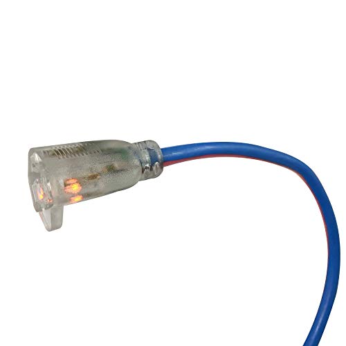 Us Wire 99100 12/3 100 Foot Sjeow Tpe Extreme Weather Extension Cord Blue With Lighted Plug
