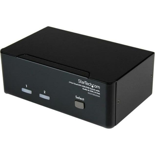 Startech.Com Dvi Kvm Switch With Audio & Usb 2.0 Hub     2 Port Usb Kvm Switch   1920 X 1200   Dual Monitor Kvm Switch (Sv231Dd2