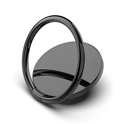 Pokanic 360° Rotation Metal Ring Holder for Cell Phones - Adjustable Finger Grip Kickstand, Compatible with iPhone, Samsung, LG (Black)