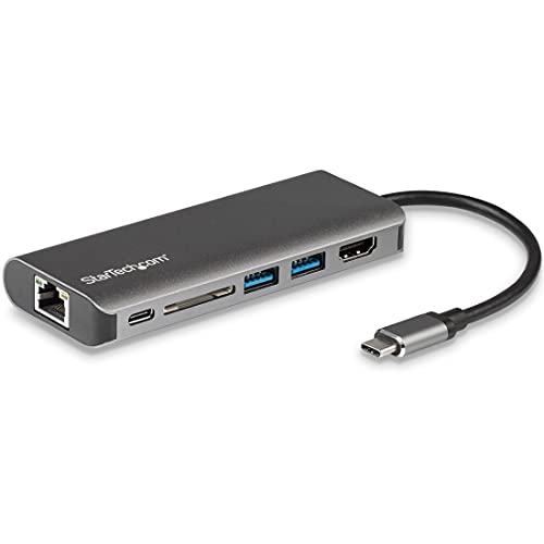 Startech.Com Usb C Multiport Adapter   Portable Usb C Dock To 4K Hdmi, 2 Pt Usb 3.0 Hub, Sd/Sdhc, Gbe, 60W Pd Pass Through   Usb