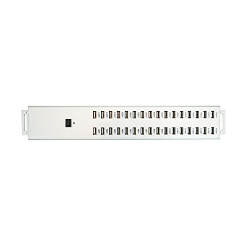 Dyconn Maxi High Power Charging & Data Transfer/Duplication USB 2.0 Hub BC1.2 Full Aluminum with Industrial Rack Mount (IPC) Bracket (32 Ports 160W 32A)