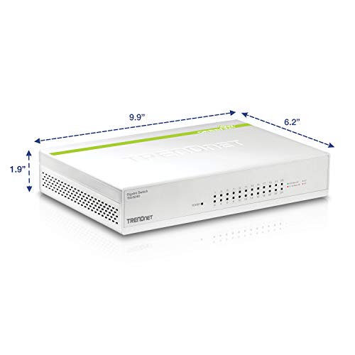 Trendnet 24 Port Gigabit Greennet Switch, Qos, 48 Gbps Switching Fabric, Fanless, Plug & Play, Half & Full Duplex, Teg S24D,Whit