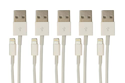 Visiontek Lightning To Usb White 1 Meter Cable, 5 Pack   900759